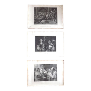 Antique Early 19th Century Large Folio Old Masters Copperplate Engravings (Dominichino, Reynolds & Rubens) - Set of 3