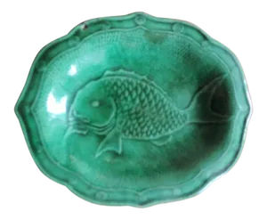 18th Century English Green Pearlware Cod Fish Platter