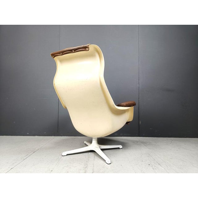 Animal Skin Mid-Century Space Age Galaxy Armchair by Alf Svensson for Dux, 1968 For Sale - Image 7 of 13