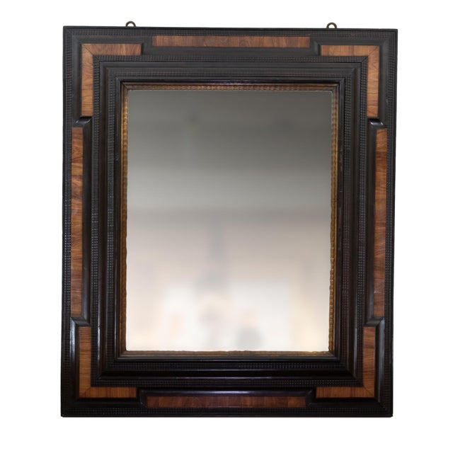 Wood 17th Century Dutch Baroque Gilt Slip Walnut & Ebony Mercury Plate Mirror For Sale - Image 7 of 7