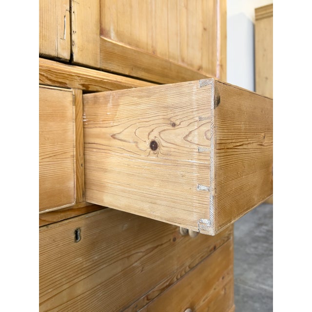 Antique Linen Press, Storage Cabinet With Drawers For Sale - Image 11 of 12