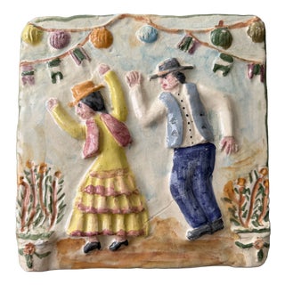 Vintage Hanging Plaque with Flamenco Motif, 1960s For Sale
