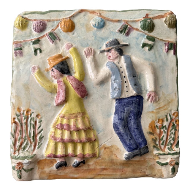 Vintage Hanging Plaque with Flamenco Motif, 1960s For Sale