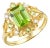 Kai Renaissance Peridot Diamond Cocktail Ring in 14k Solid Gold, size 4 For Sale