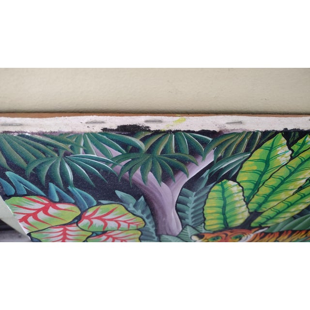 1990s Haitian Jungle Painting by Francis Paraison For Sale In New York - Image 6 of 9