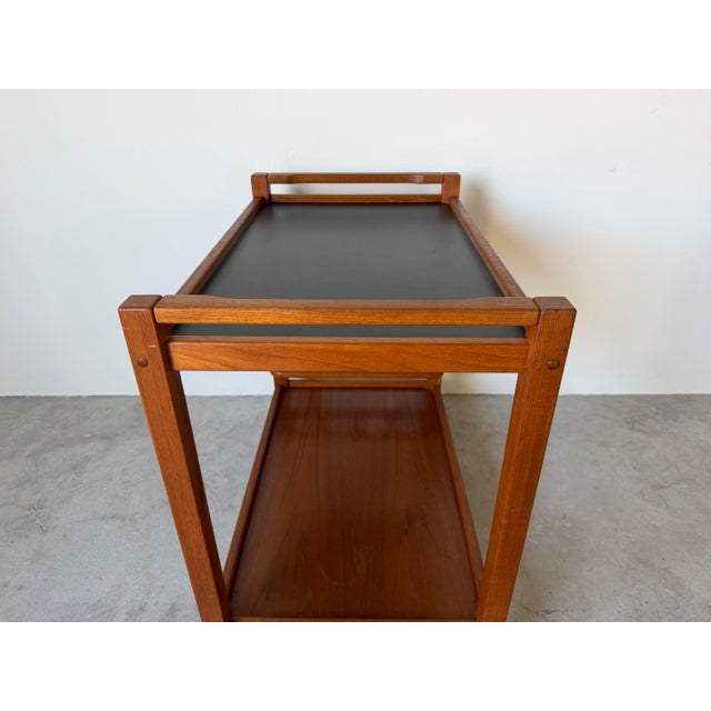 Mid-Century Danish Modern Teak Cocktail Trolley Bar Cart For Sale - Image 12 of 12