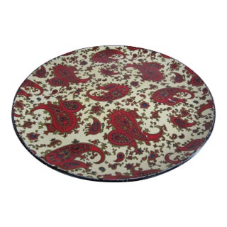 Vintage Red Paisley Tray For Sale