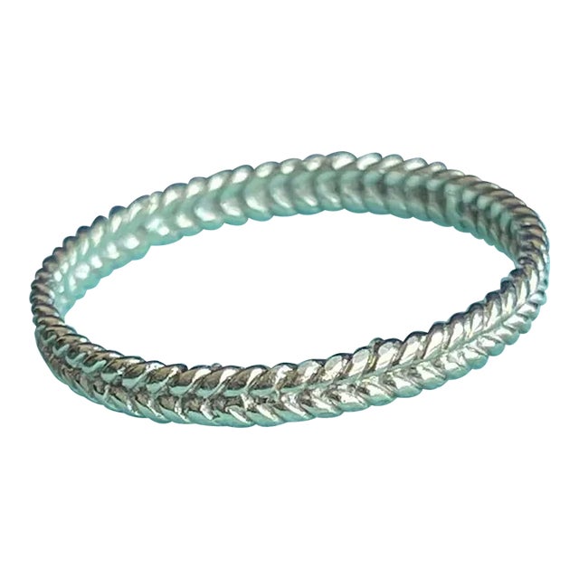 1930s Victorian 18k White Gold Witch's Band Ring Size 11 For Sale