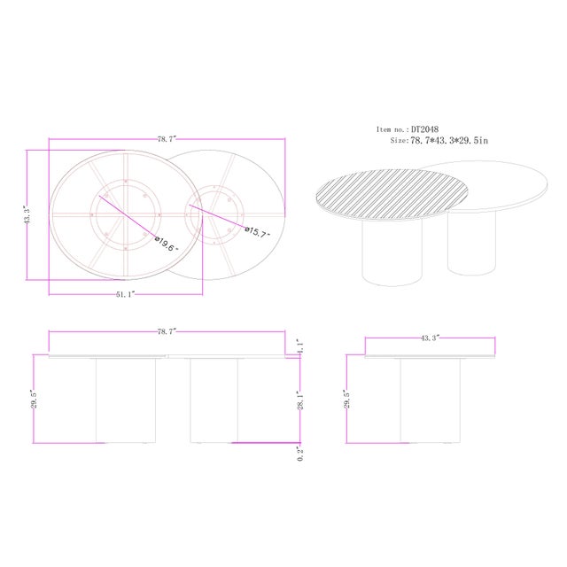 Modern 79 Inch Irregular Kaylee Dining Table For Sale - Image 9 of 9