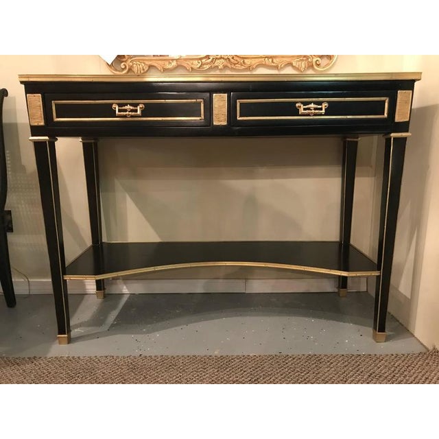 Jansen Style 2-Drawer Bronze-Mounted Marble-Top Console ...