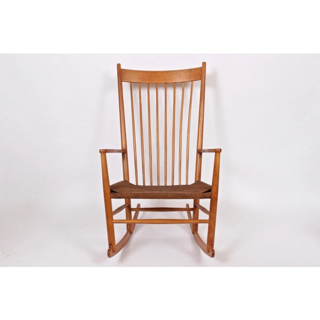 Mid 20th Century Hans Wegner J16 Beech Rocking Chair, circa 1950 For Sale - Image 5 of 12