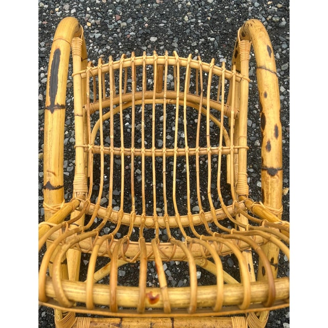 Vintage Bamboo 1960’s Franco Albini Style Rocker For Sale - Image 9 of 9