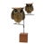 Brutalist Brass Owl Sculpture With Glass Eyes, 1970s For Sale