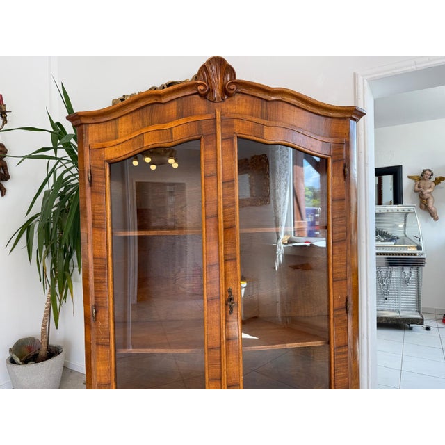 Baroque Display Cabinet with Inlaid Walnut Wood, 1980s For Sale - Image 14 of 18