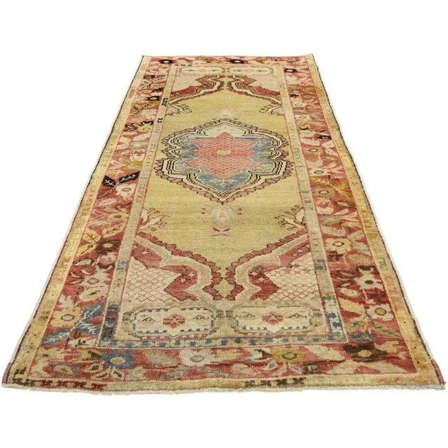 Mid 20th Century Vintage Mid-Century Turkish Oushak Accent Rug - 2′9″ × 5′10″ For Sale - Image 5 of 8