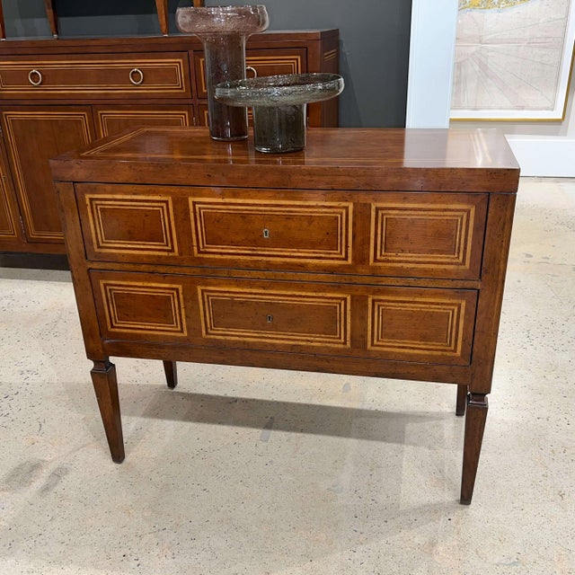 Neoclassical Italian Neo Classic Inlaid Chest in Fruitwood For Sale - Image 3 of 6