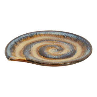 Danish Studio Ceramic Plate, 1960s For Sale