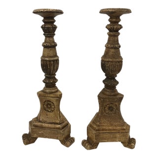 Pair of Vintage Restoration Hardware Candle Sticks For Sale