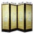 Vintage Neoclassical Four-Panel Folding Screen – Hand-Painted Silk With Faux Bamboo Frame For Sale