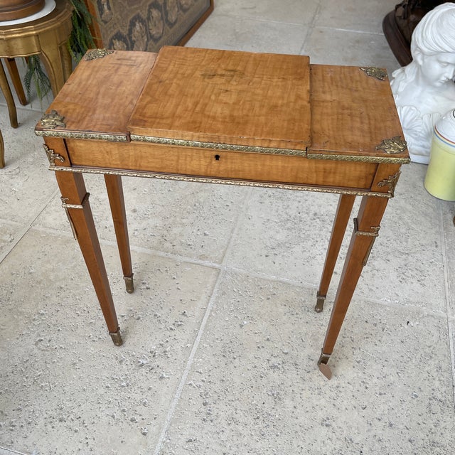 Small very delicate vanity wood gilded bronze from France original condition inside mirror mercury.