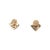 A striking pair of stud earrings featuring a geometric design. Crafted with 18k gold and sterling silver. Accented with...