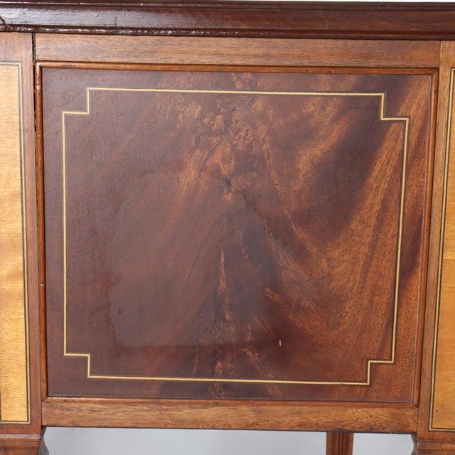 Wood Antique French Sheraton Carved Mahogany Sideboard Circa 1930 For Sale - Image 7 of 18