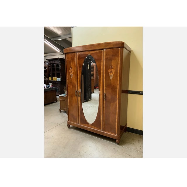 Vintage Wardrobe with Mirror, 1930 For Sale - Image 6 of 12