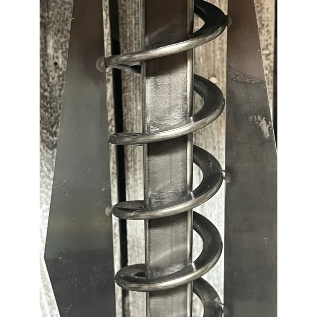 Vintage Girardi Spiral Memphis-Style Metal Lamp, Signed For Sale - Image 11 of 12