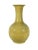 Vintage Lemon Yellow Monochrome Fine Porcelain Chinese Vase With Hand Painted White Pate Scenic Relief For Sale In Tampa - Image 6 of 10