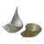 Vintage Murano Seguso Gold Fleck Aventurine Hand Blown Art Glass Conch Shells - Pair For Sale