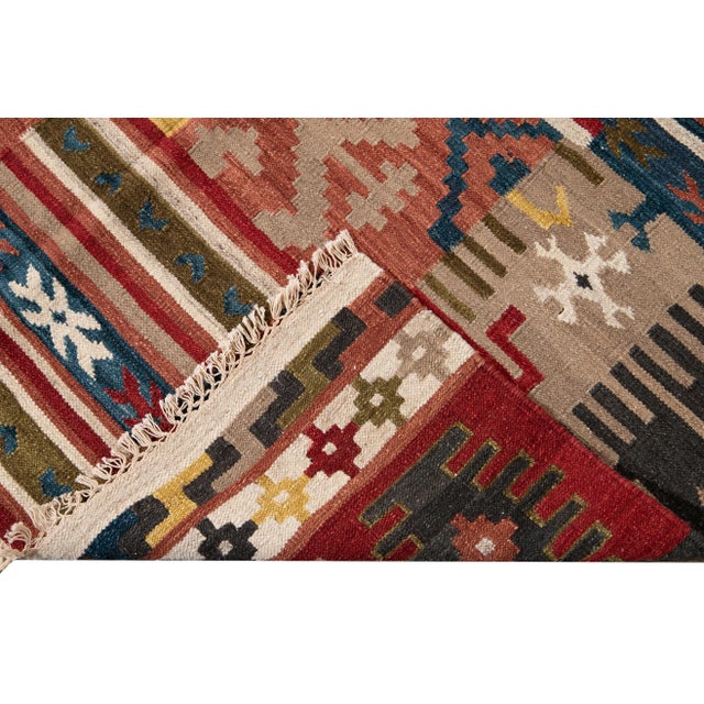 21st Century Modern Kilim Rug 5 '6'' X 7' 9''. For Sale - Image 4 of 12