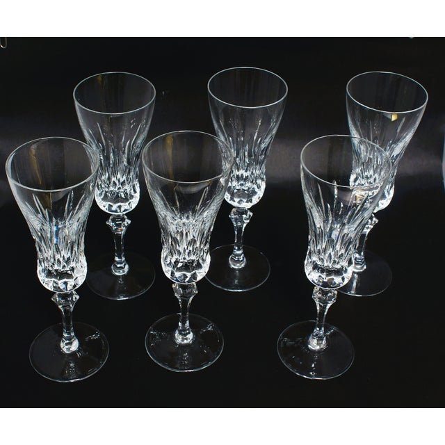 Tall Crystal Champagne Glasses, 1890s, Set of 6 For Sale - Image 8 of 10