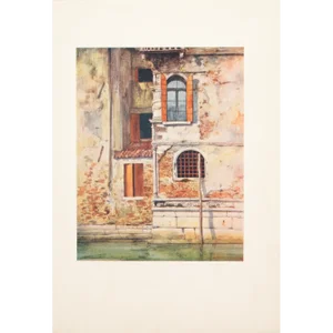 1912 Mortimer Menpes "Palace in a By-Canal", Original Full-Color Print of Venice