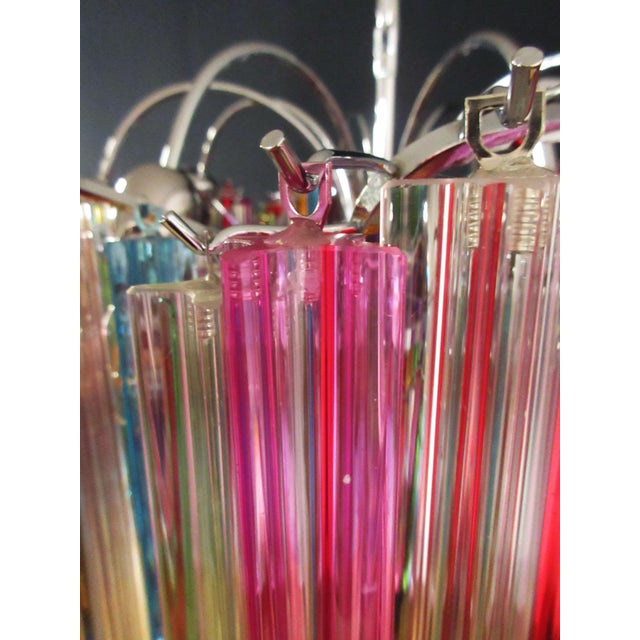 Italian Multicolored Quadriedri Murano Glass Chandeliers, 1990s, Set of 2 For Sale - Image 14 of 18