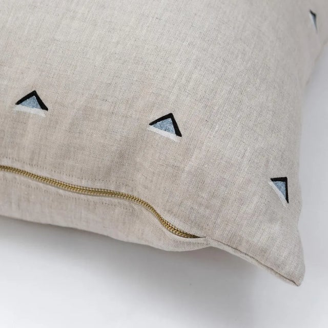 Contemporary Schumacher X Caroline Z Hurley Overlapping Triangles 22" Pillow in Black & White For Sale - Image 3 of 3