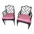1980s Pair of Faux Bamboo Chippendale Armchairs With Pink Upholstered Seats For Sale