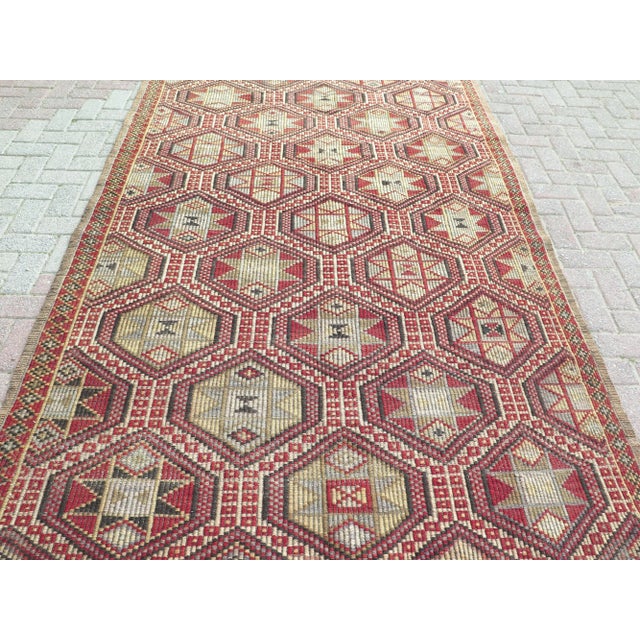 Mid-Century Modern Mid 20th Century Large Aesthetic Jijim Kilim Rug For Sale - Image 3 of 11