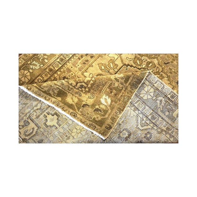 Antique Persian Malayer Wool 5x7 Tan, Brown & Blue Handmade Area Rug #1140660 For Sale - Image 4 of 4