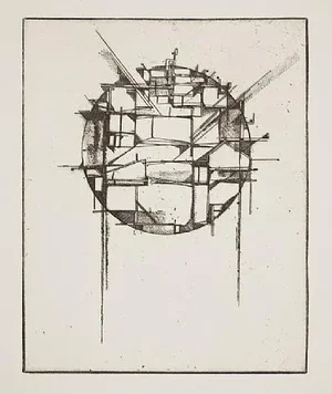 2010 "Circulation 1" Minimalist Abstract Etching by Augustine Kofie