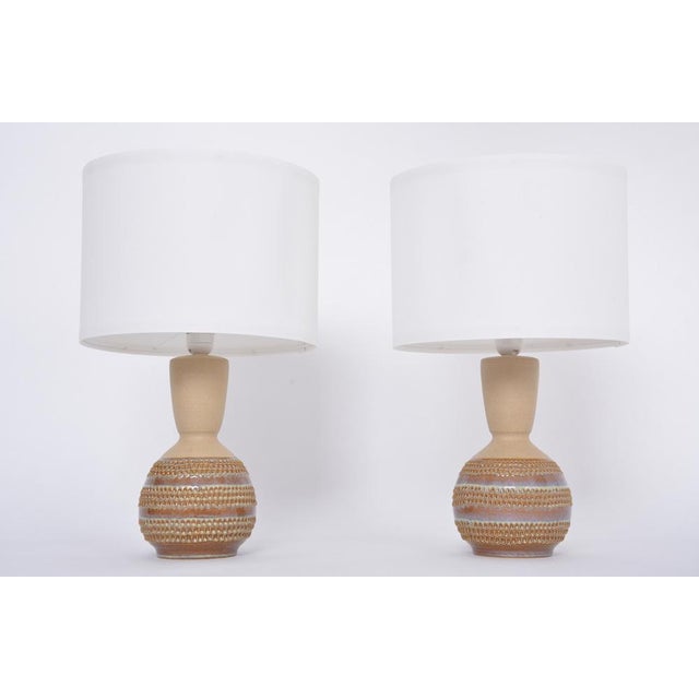 Mid-Century Modern Danish Model 3038 Ceramic Table Lamps by Soholm from Søholm, 1960s, Set of 2 For Sale - Image 12 of 12