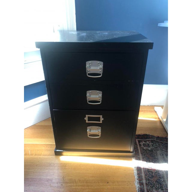 Pottery Barn Black Bedford 3 Drawer Filing Cabinet Chairish