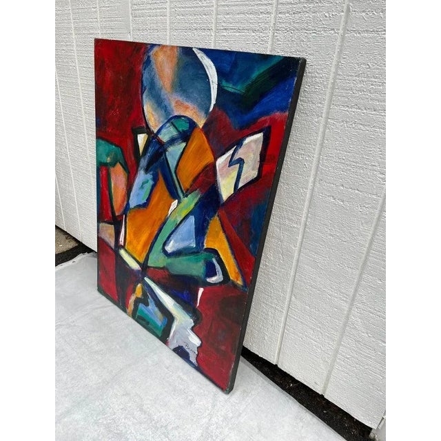 Large Colorful Mid Century Abstract by Carol Bertrand For Sale In New York - Image 6 of 12
