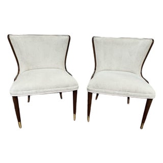 Barbara Barry Collection Marino Walnut Dining Chair, Set of 2 For Sale