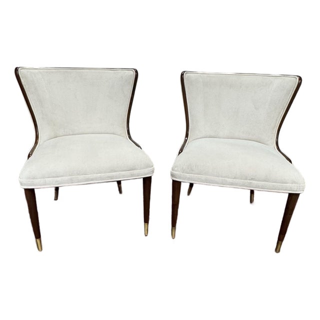 Barbara Barry Collection Marino Walnut Dining Chair, Set of 2 For Sale