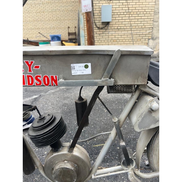 Silver Harley-Davidson Metal Motorcycle Sculpture For Sale - Image 8 of 8