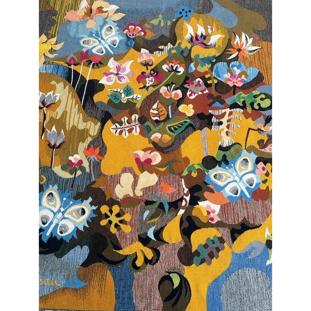 Modern French Matinal Tapestry by Bluteau for Aubusson, 1960s For Sale - Image 6 of 17