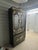 Vintage Korean 1960's Black Lacquer Chinoiserie Display Cabinet With Gilt Relief – 80” Tall Curio Vitrine For Sale - Image 9 of 10