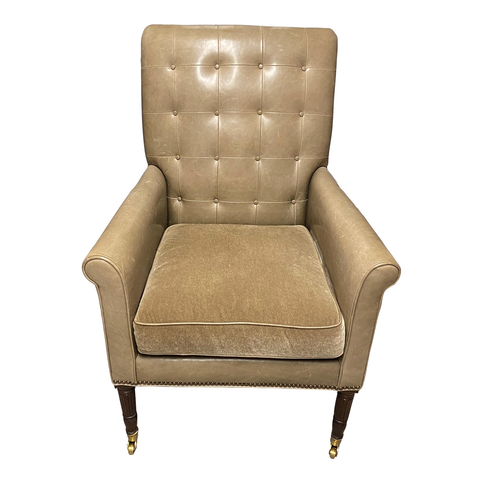 Hickory Chair Cline Biscuit Stitched Lounge Chair, 1911 Collection