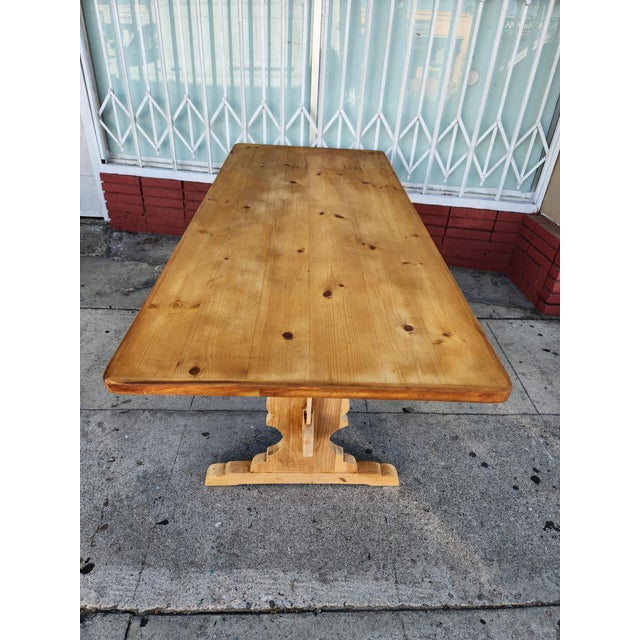Rustic Solid Pine Dining Table For Sale - Image 4 of 12