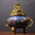 This is a striking and substantial decorative censer (incense burner), crafted using the traditional cloisonné enamel...